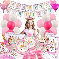 Tacobear Unicornio Cumpleaños Fiesta Decoracion Unicornio Globos Unicornio Cubiertos Platos Mantel Servilletas Vajilla…